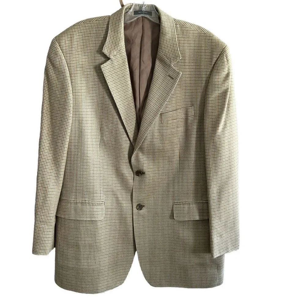 Lauren Ralph Lauren suit jacket blazer size 42R 100% silk houndstooth pattern
